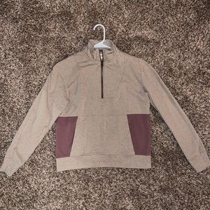 Pact Women's Stucco Heather/Rose Taupe The Studio Quarter Zip - XS (NWOT)